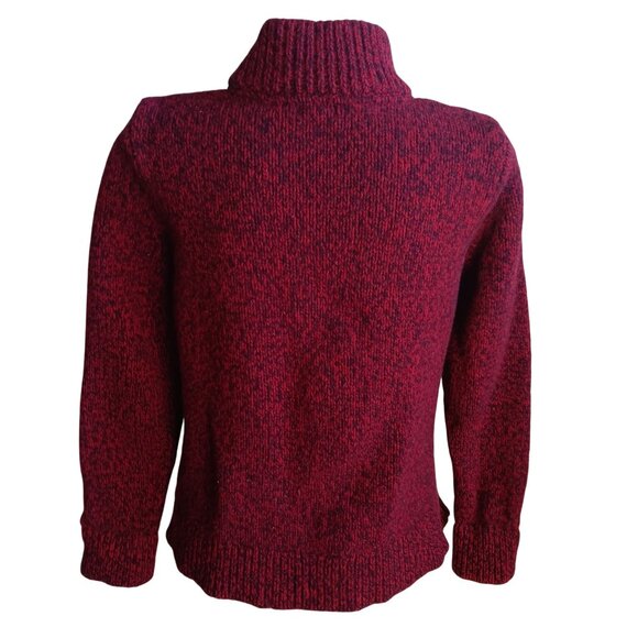 Medium L.L. Bean Sweater Jacket Womens Lambs wool Red Heather Full-Zip - Picture 4 of 8